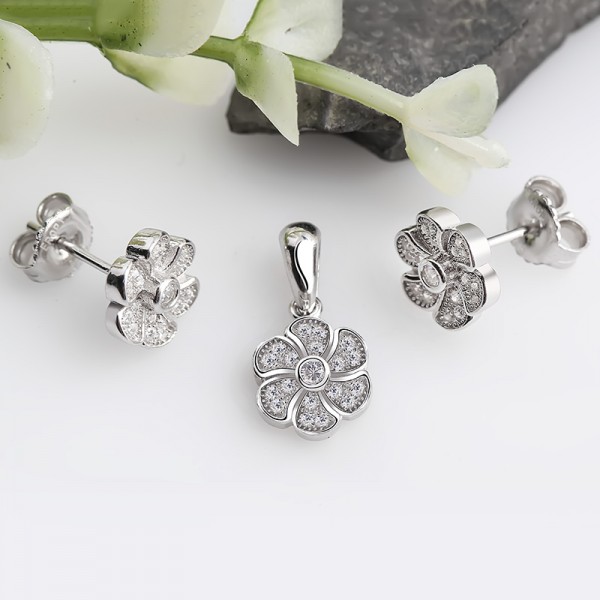 Bộ trang sức bạc Zin Flowers 2