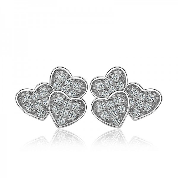 Bông tai bạc Heart Tila1
