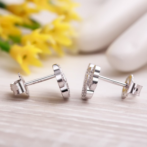 Bông tai bạc Heart Tila4