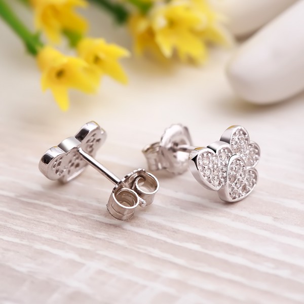 Bông tai bạc Heart Tila3