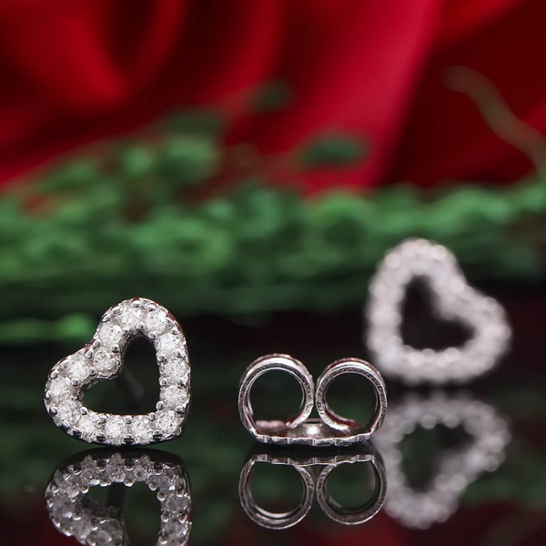 Bông tai bạc Minina Heart 3
