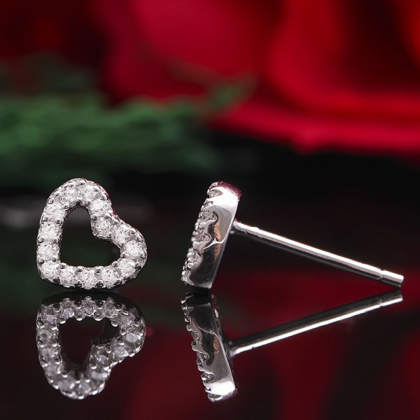 Bông tai bạc Minina Heart 4