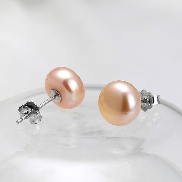 Bông tai bạc ngọc trai thật Frozen 8.5-9mm 