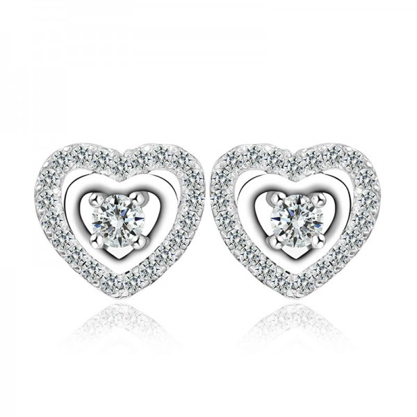 Bông tai bạc Shape Of Heart 1