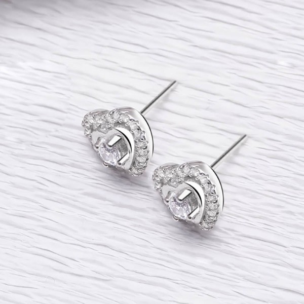 Bông tai bạc Shape Of Heart 4