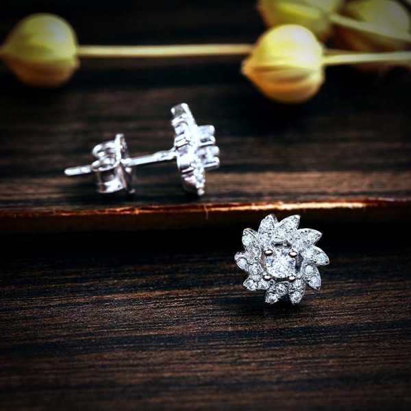 Bông tai bạc Silvery Flower 2