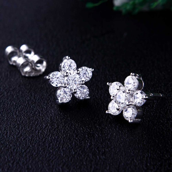 Bông tai bạc Sparkling Flowers 2