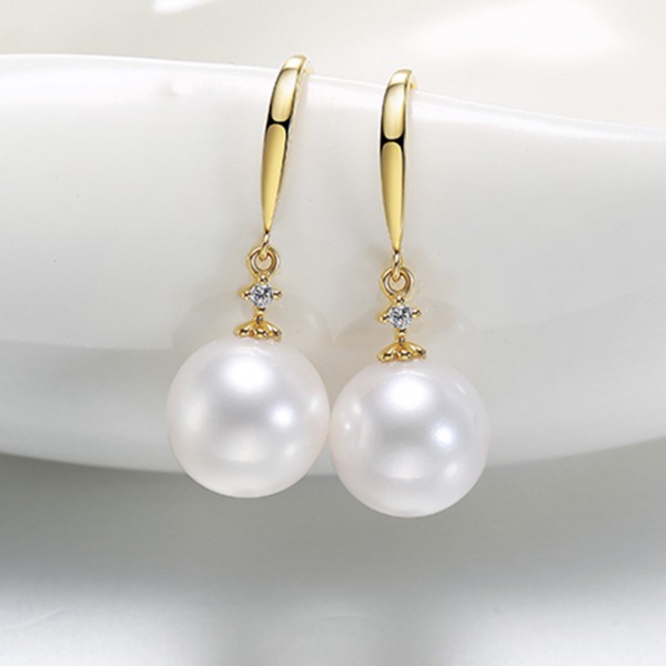 Bông tai vàng 18k ngọc trai biển Akoya 10-10.5mm Tae