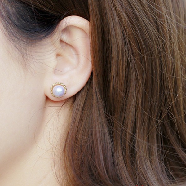 Bông tai vàng 18k ngọc trai biển Akoya 7-9mm Jie