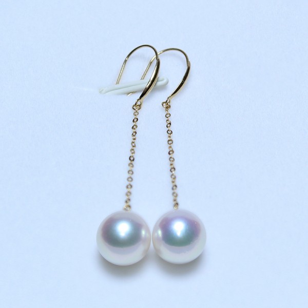 Bông tai vàng 18k ngọc trai biển Akoya 8-9mm