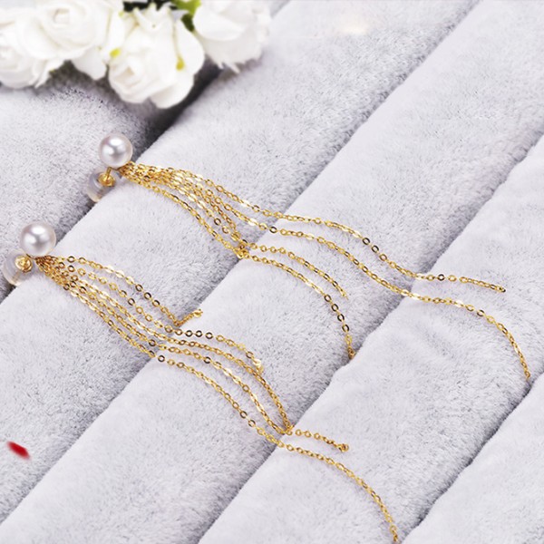 Bông tai vàng 18k ngọc trai biển Akoya Cie