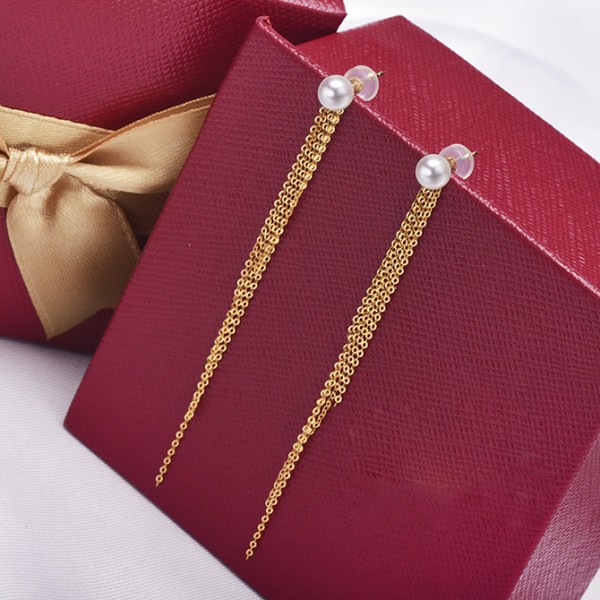 Bông tai vàng 18k ngọc trai biển Akoya Cie