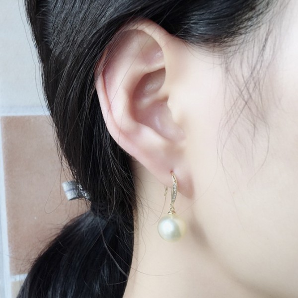 Bông tai vàng 18k ngọc trai biển South Sea 11-12mm