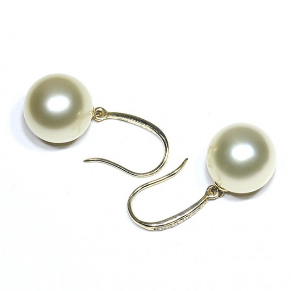 Bông tai vàng 18k ngọc trai biển South Sea 11-12mm