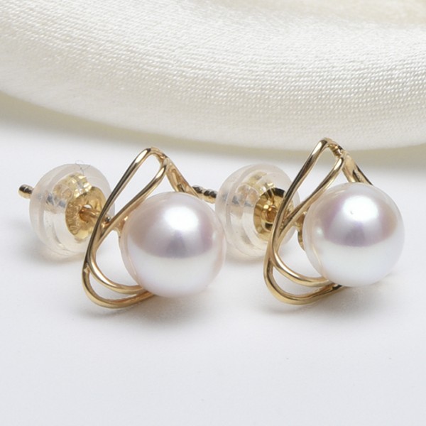Bông tai vàng 18k ngọc trai biểnBông tai vàng 18k ngọc trai biển Akoya 6-6.5mm Tes Tahiti 6-6.5mm Tes