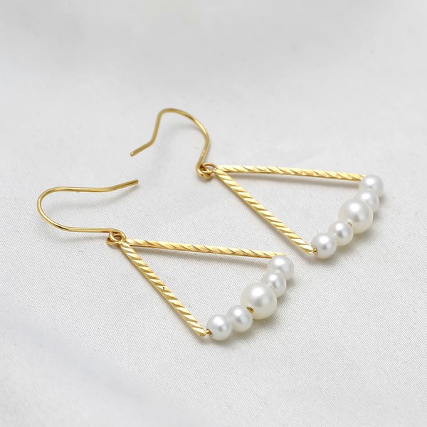 Bông tai vàng 18k ngọc trai nước ngọt 5.5-7mm Tora