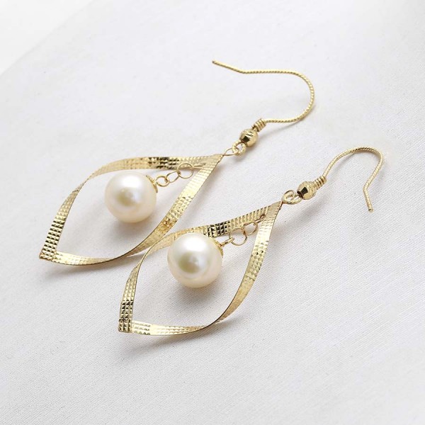 Bông tai vàng 18k ngọc trai nước ngọt 6-7mm Jepi