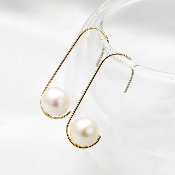 Bông tai vàng 18k ngọc trai thật 7-7.5mm Hona