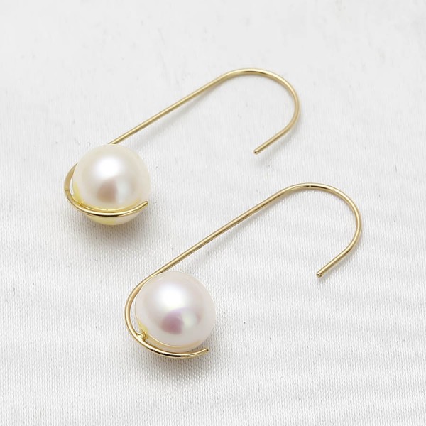 Bông tai vàng 18k ngọc trai thật 7-7.5mm Hona