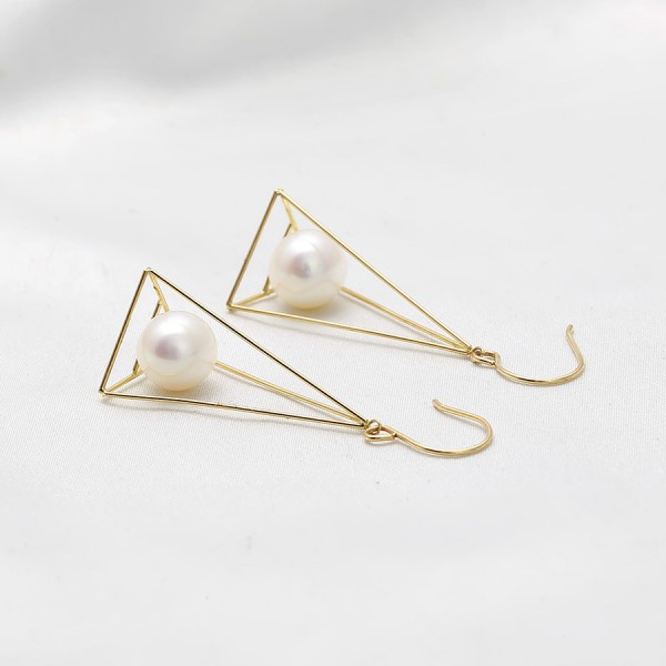 Bông tai vàng 18k ngọc trai thật 7-7.5mm Saori