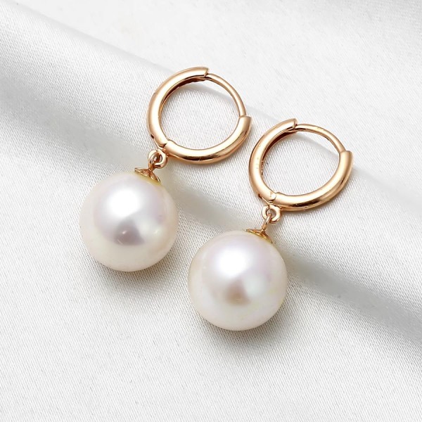 Bông tai vàng 18k ngọc trai thật 9-10mm Bery