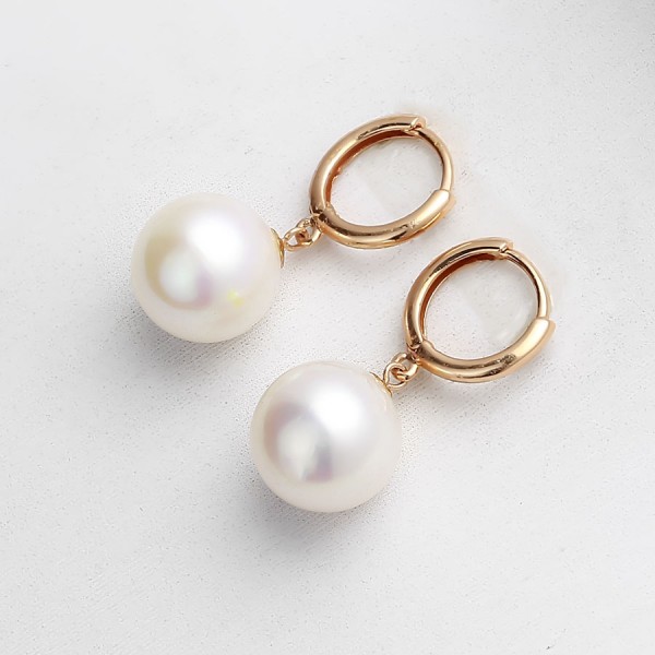 Bông tai vàng 18k ngọc trai thật 9-10mm Bery