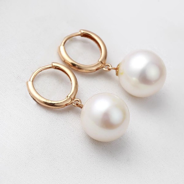 Bông tai vàng 18k ngọc trai thật 9-10mm Bery