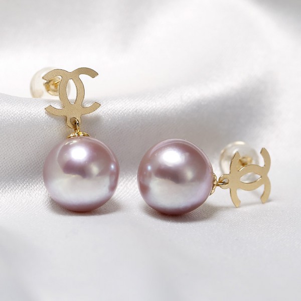 Bông tai vàng 18K ngọc trai thật Bonni 8-9mm