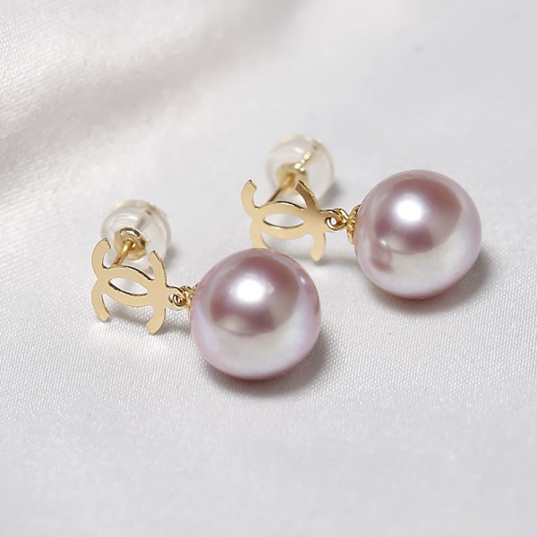 Bông tai vàng 18K ngọc trai thật Bonni 8-9mm