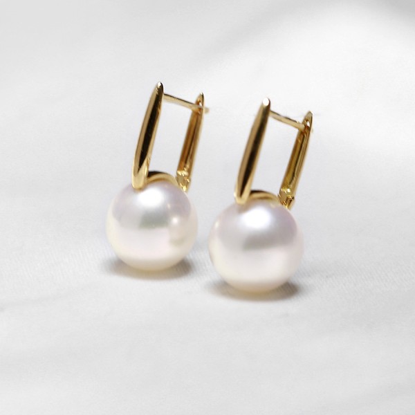 Bông tai vàng 18k ngọc trai thật Jeff