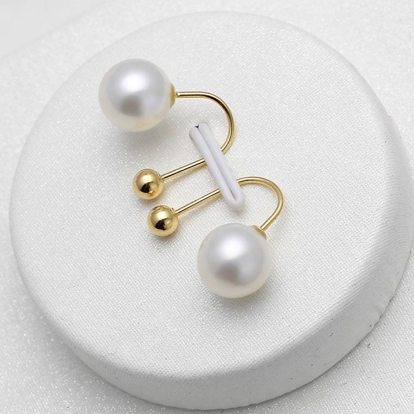 Bông tai vàng 18k ngọc trai biển Akoya 8-9mm Soli