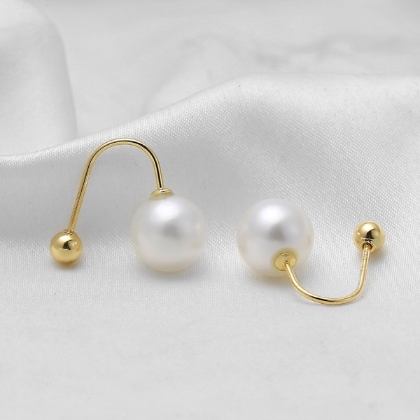 Bông tai vàng 18k ngọc trai biển Akoya 8-9mm Soli