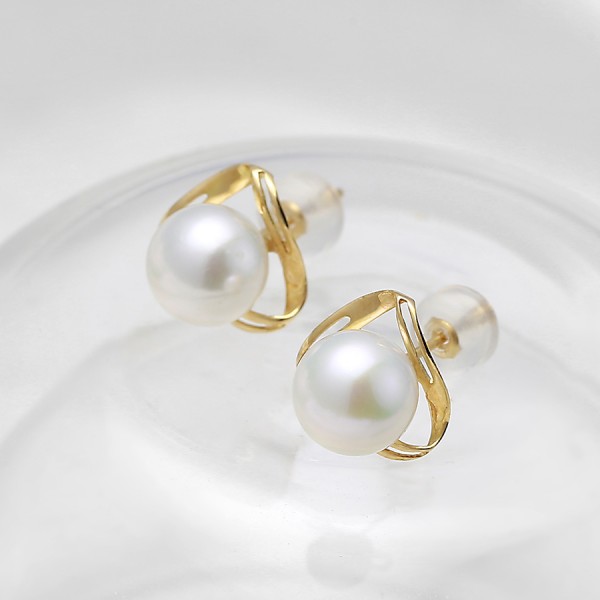 Bông tai vàng 18k ngọc trai thật Tedy