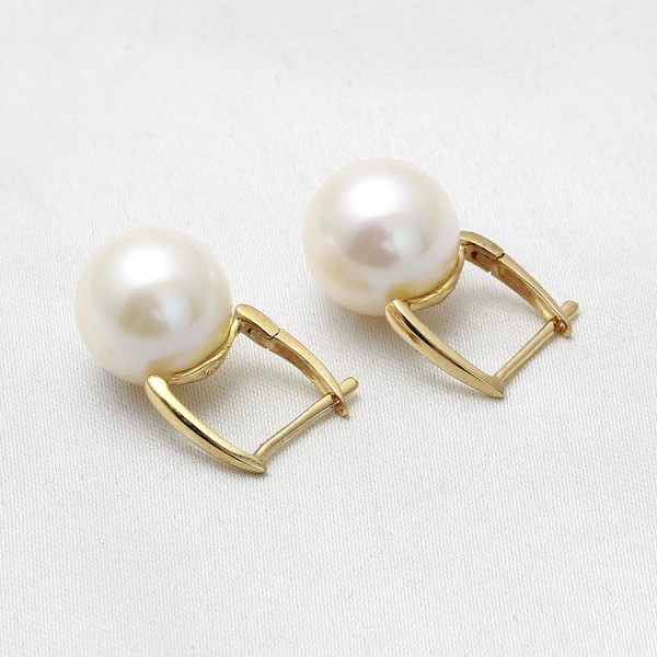 Bông tai vàng 18k ngọc trai thật thật 8-9mm Sapi