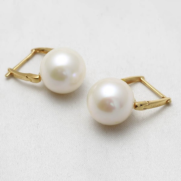 Bông tai vàng 18k ngọc trai thật thật 8-9mm Sapi