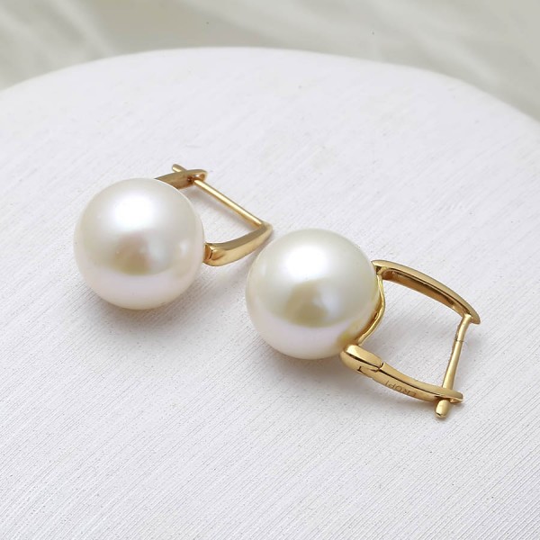 Bông tai vàng 18k ngọc trai thật thật 8-9mm Sapi