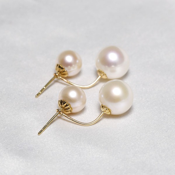Bông tai vàng 18k ngọc trai thật Tipey 7-9mm