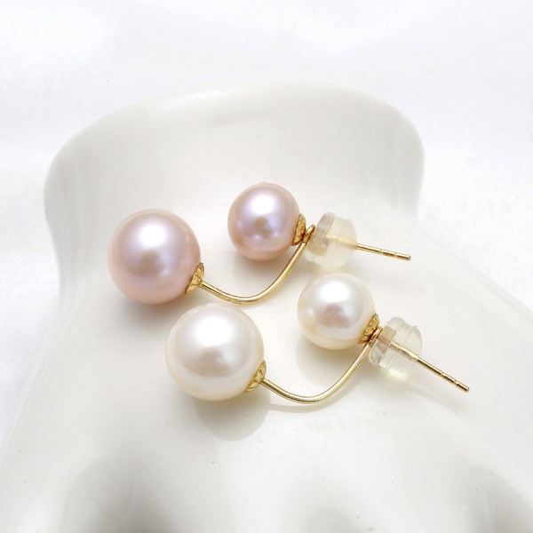 Bông tai vàng 18k ngọc trai thật Tipey 7-9mm