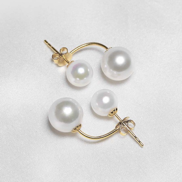 Bông tai vàng 18k ngọc trai thật 7-9mm Joy