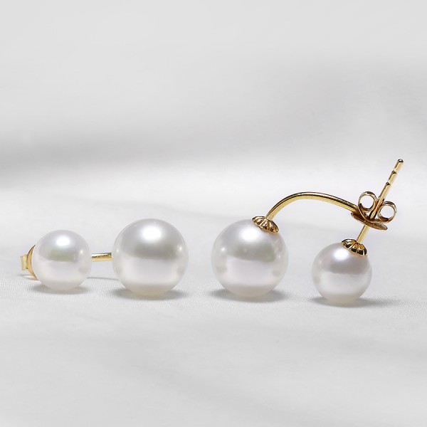 Bông tai vàng 18k ngọc trai thật 7-9mm Joy
