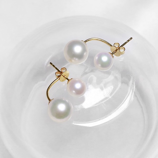Bông tai vàng 18k ngọc trai thật 7-9mm Joy