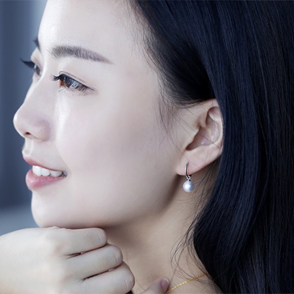 Bông tai vàng 8k ngọc trai biển Akoya 8-9mm Toke