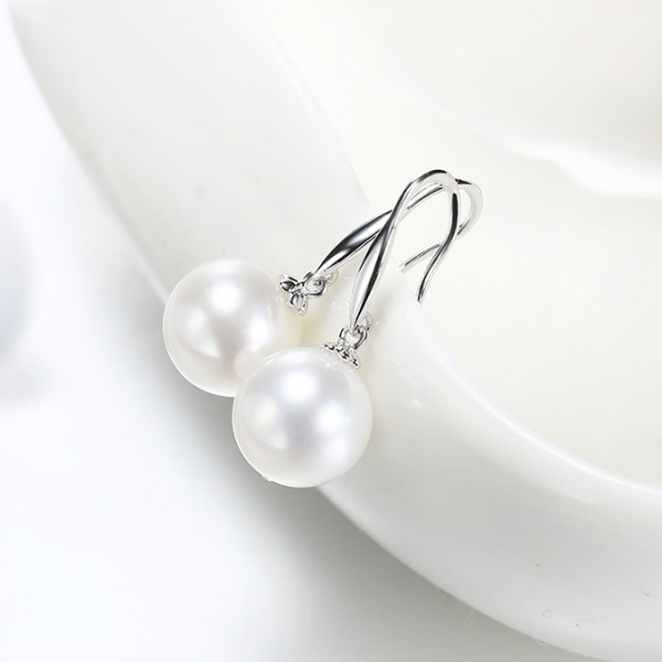 Bông tai vàng trắng ngọc trai thật 9-9.5mm Tipe