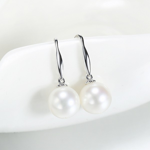 Bông tai vàng trắng ngọc trai thật 9-9.5mm Tipe