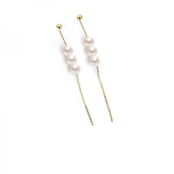 Bông tai vàng 18k ngọc trai thật Fero 8.5-9mm 