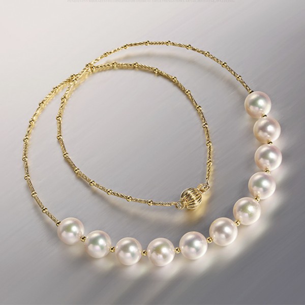 Dây chuyền vàng 18k ngọc trai biển Akoya 9-9.5mm Fio