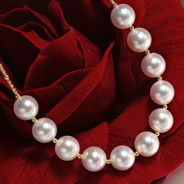 Dây chuyền vàng 18k ngọc trai biển Akoya 9-9.5mm Fio