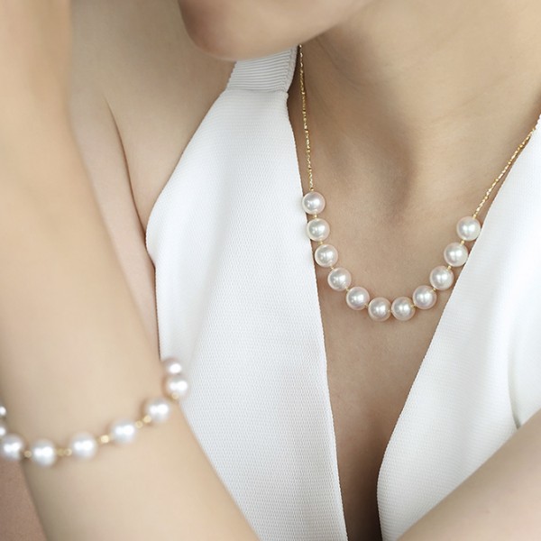 Dây chuyền vàng 18k ngọc trai biển Akoya 9-9.5mm Fio