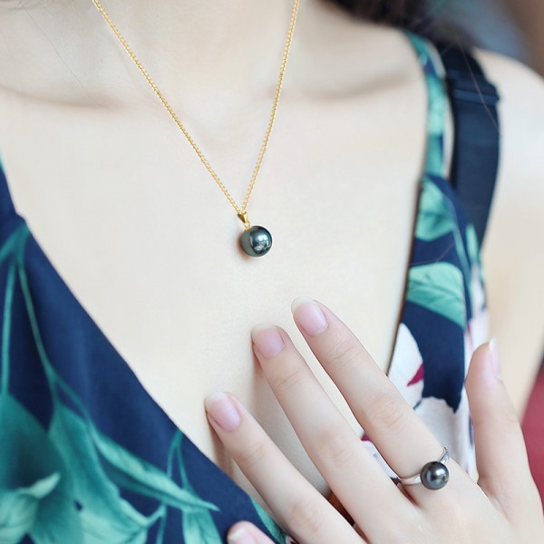 Dây chuyền vàng 18k ngọc trai Tahiti Change 