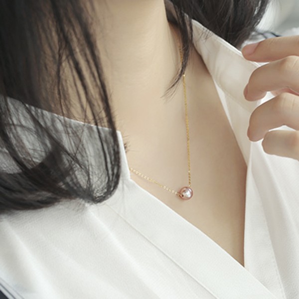 Dây chuyền vàng 18k ngọc trai thật 7-7.5mm Mie